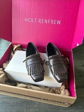 AEYDE Brown Belen Tassel Loafers